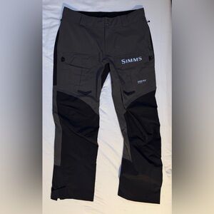 Simms G3 Guide Pants ProDry 4 Layer Gore-Tex Pro Men’s Large Gunmetal Non-Bibbed